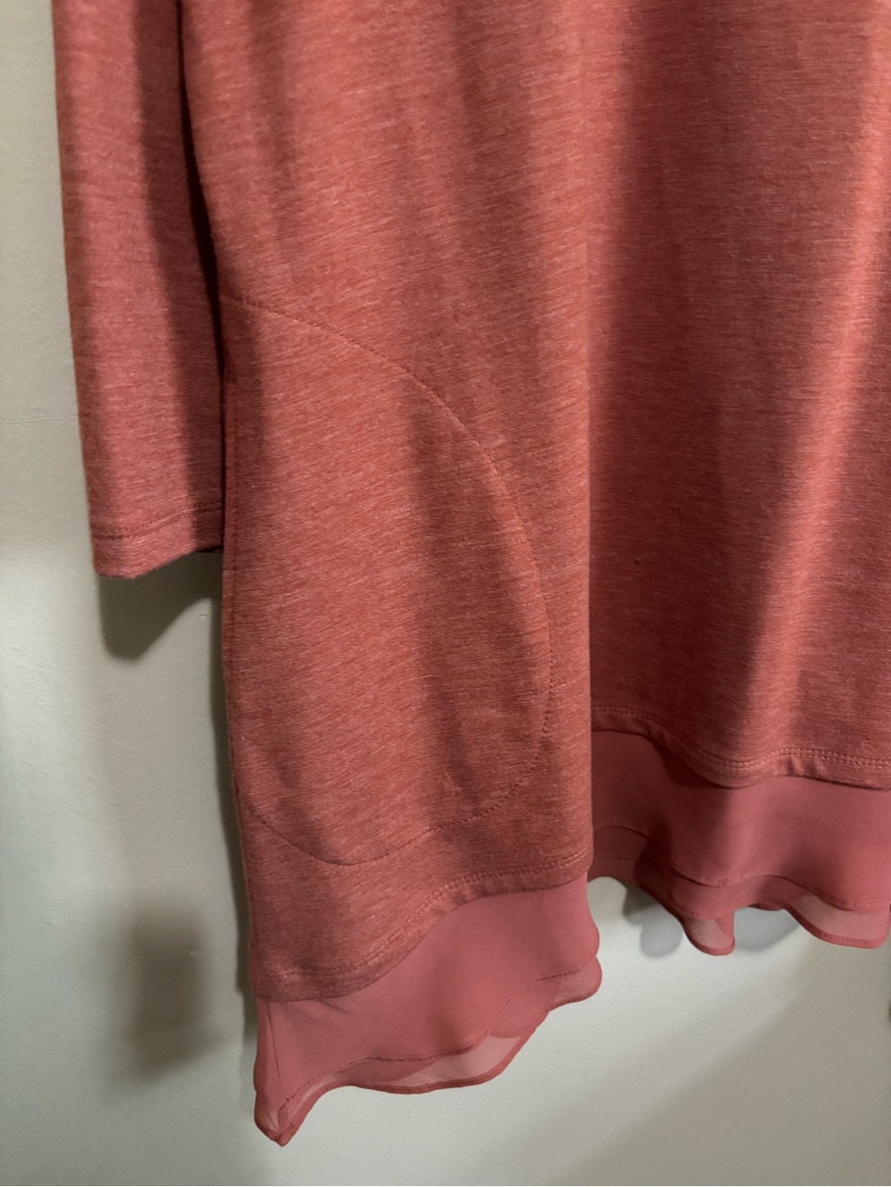 Logo Lounge Terra Cotta V-Neck Tunic with Chiffon Hem - Picture 6 of 7
